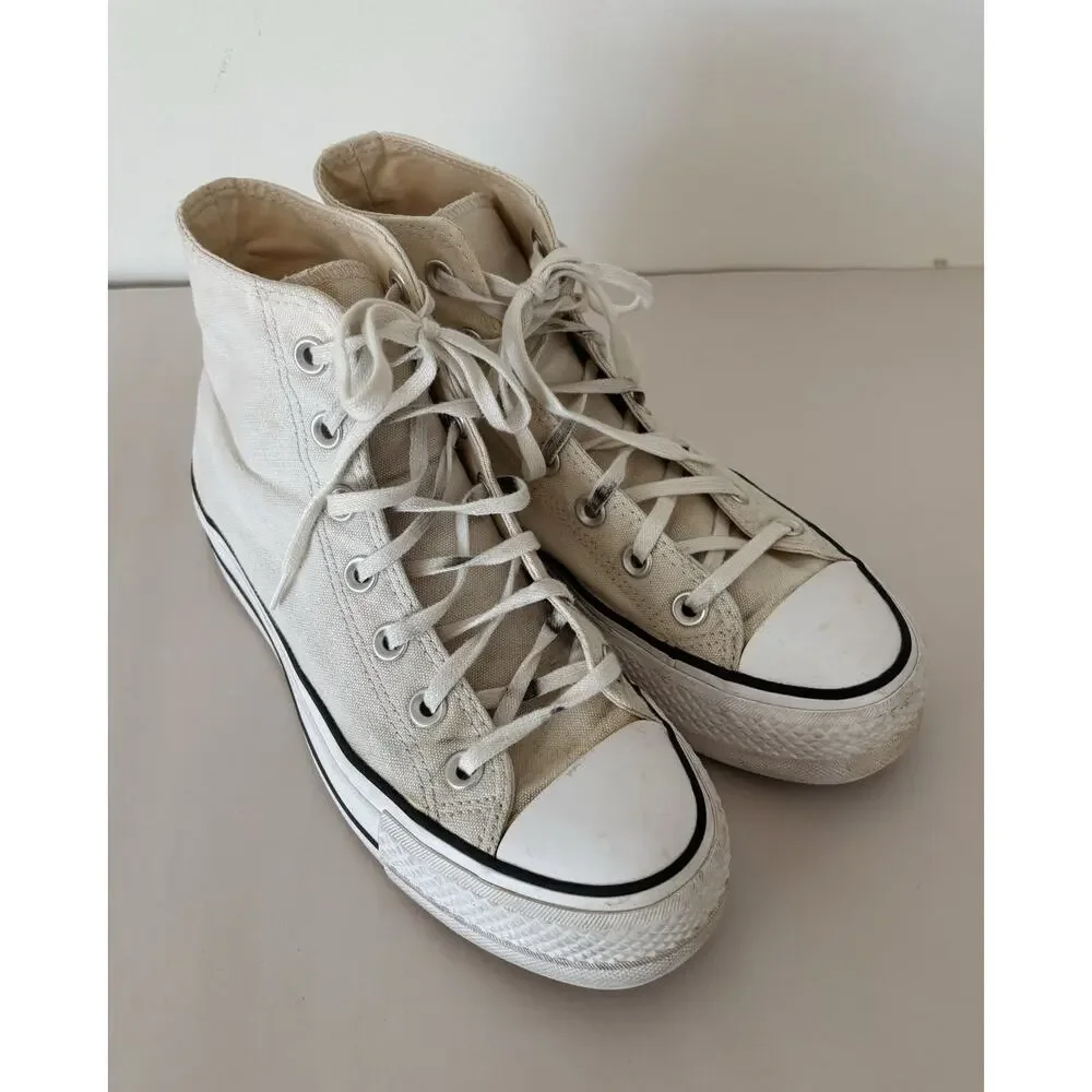 White Women's Converse Chuck Taylor High Top Platform Sneakers 6.5